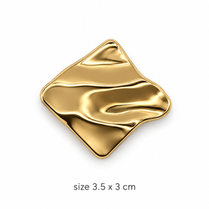 Sculptural Wave Gold Brooch