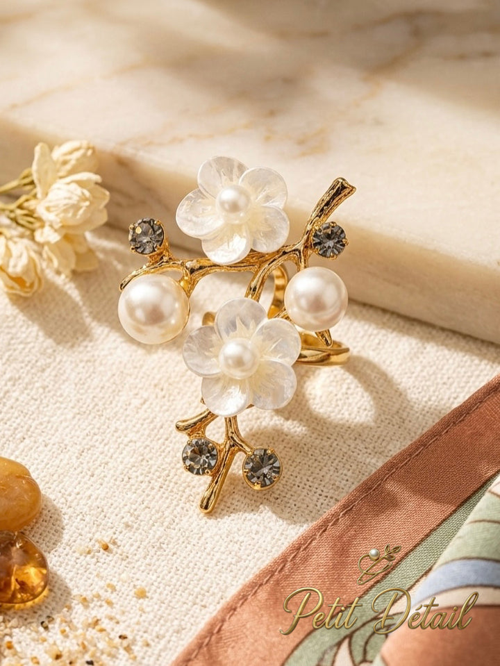 Pearl Blossom Branch Brooch Petit Détail Lebanon