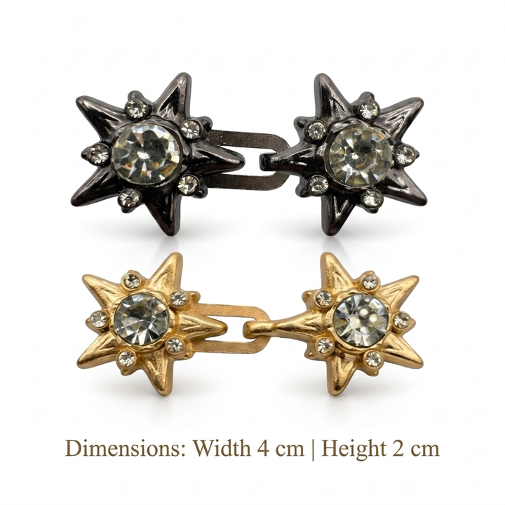 Star Rhinestone Waist Adjusters – Gold & Dark Silver Petit Détail Lebanon