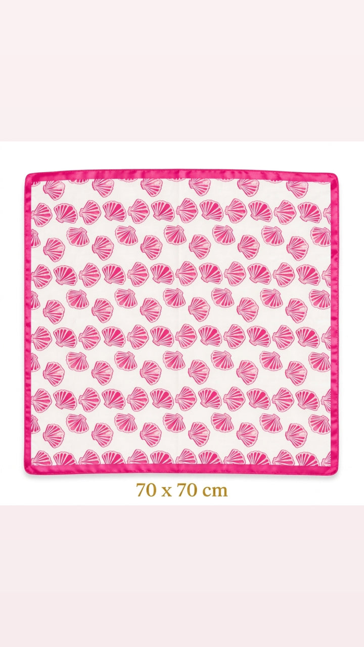 Pink Seashell Square Scarf Default Title Petit Détail Lebanon