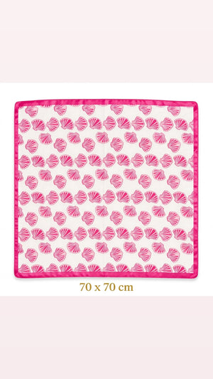 Pink Seashell Square Scarf Default Title Petit Détail Lebanon