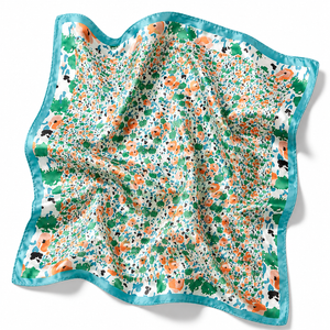Turquoise Floral Square Scarf Petit Détail Lebanon