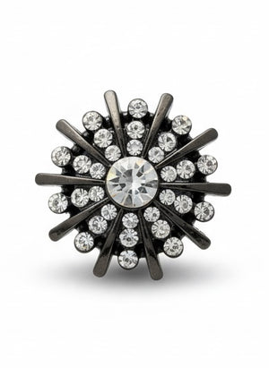 Gold Crystal Starburst Button Cover | Spiked Radiant Cache-Bouton