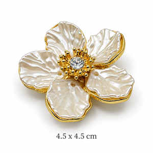 Ivory Crystal Flower Button Cover Petit Détail Lebanon