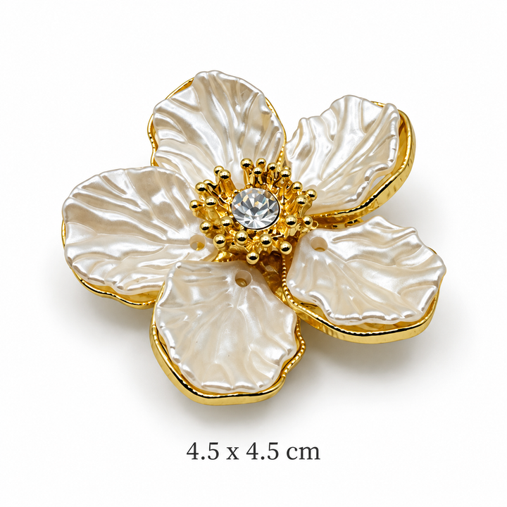Ivory Crystal Flower Button Cover Petit Détail Lebanon