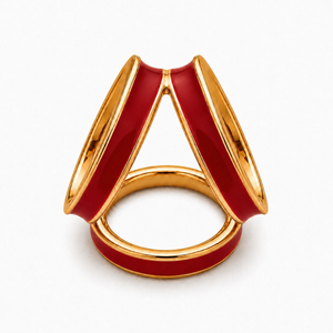 Geometric Trio Scarf Ring red Petit Détail Lebanon