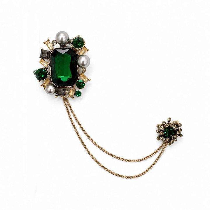 Regal Emerald Jewel Chatelaine Brooch Petit Détail Lebanon