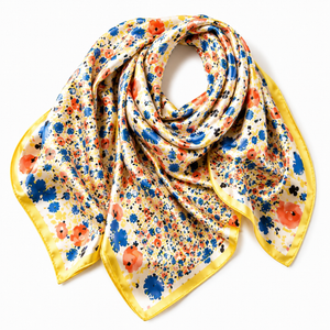 Yellow Floral Square Scarf Petit Détail Lebanon