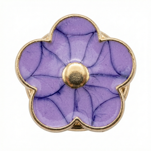 Enamel Flower Button Covers | Dainty Floral Shirt Clips (1.5 cm)