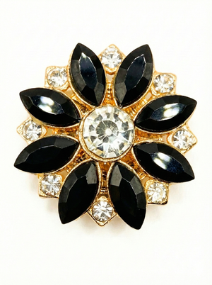 Crystal Flower Button Covers | Jewel-Tone Shirt Embellishments (2.5 cm)