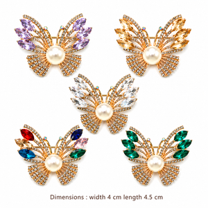 Pearl Crystal Bow Brooch Petit Détail Lebanon