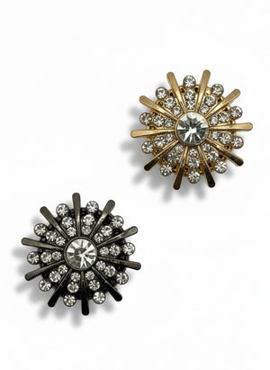 Gold Crystal Starburst Button Cover | Spiked Radiant Cache-Bouton