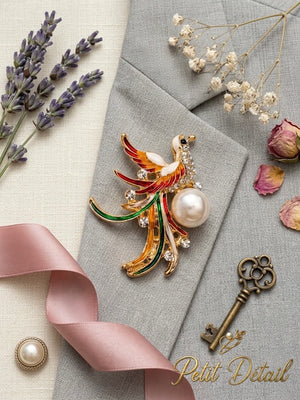 Phoenix Pearl Crystal Brooch Petit Détail Lebanon