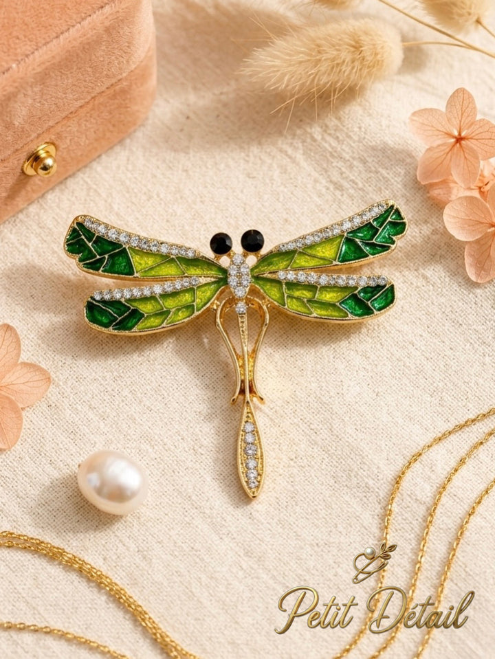 Emerald Dragonfly Brooch Petit Détail Lebanon