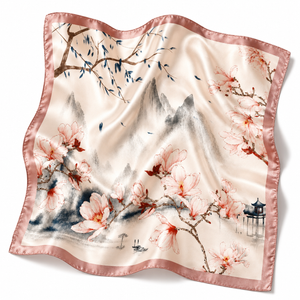 Rose Magnolia Square Scarf Petit Détail Lebanon
