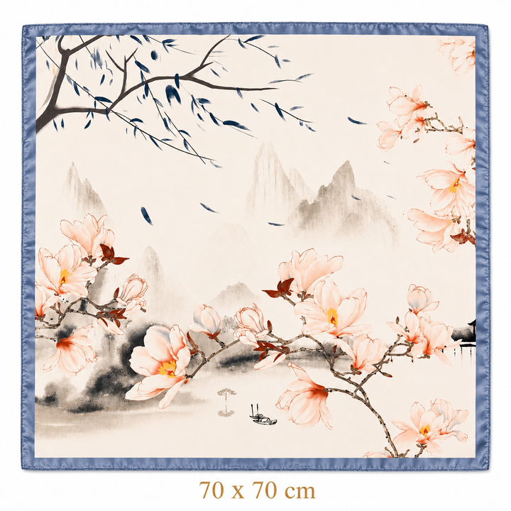 Blush Magnolia Square Scarf Petit Détail Lebanon