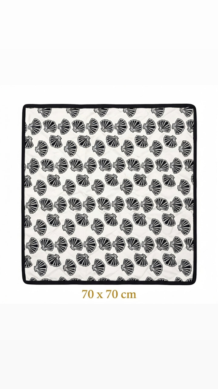 Black Seashell Square Scarf Default Title Petit Détail Lebanon