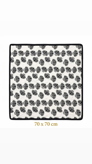 Black Seashell Square Scarf Default Title Petit Détail Lebanon