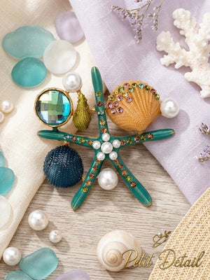 Pearl Starfish Shell Brooch Petit Détail Lebanon