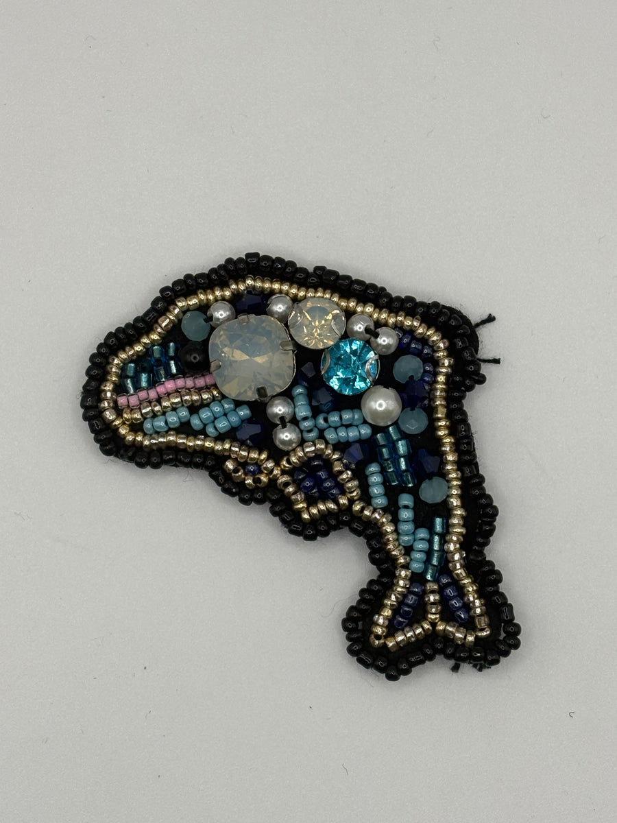 Handmade Beaded Dolphin Brooch, main product image, Petit Détail