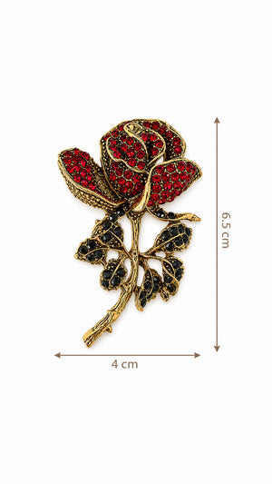 Red Rose Crystal Brooch Default Title Petit Détail Lebanon
