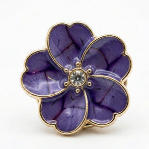 Sakura Enamel & Crystal Button Covers | Cherry Blossom Shirt Clips (2 cm)