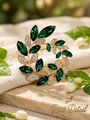 Crystal Laurel Wreath Brooch Petit Détail Lebanon