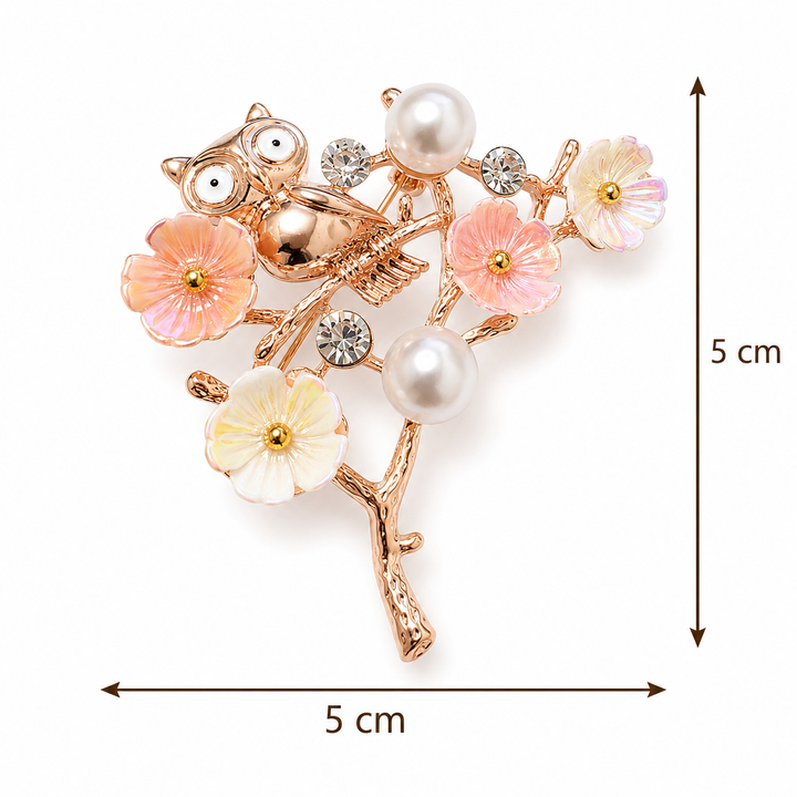 Pearl Owl Blossom Brooch Petit Détail Lebanon