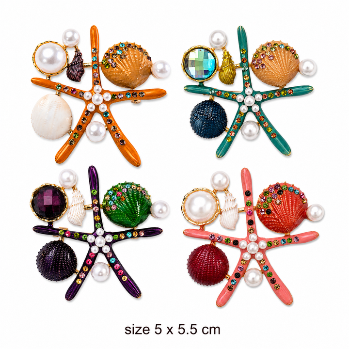 Pearl Starfish Shell Brooch Petit Détail Lebanon