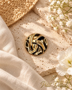 Sculptural Swirl Gold Brooch