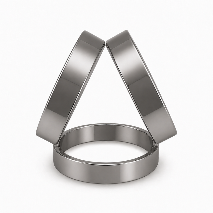Silver Geometric Trio Scarf Ring Petit Détail Lebanon