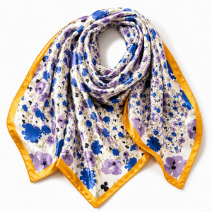 Violet Floral Square Scarf Petit Détail Lebanon
