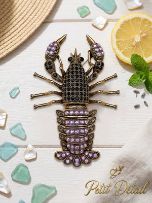 Crystal Lobster Brooch Petit Détail Lebanon