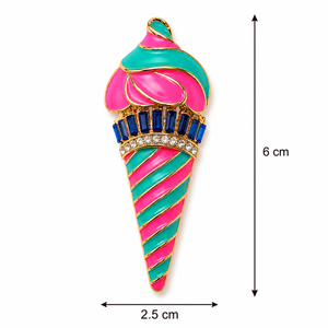 Candy Swirl Ice Cream Brooch fuchsia Petit Détail Lebanon