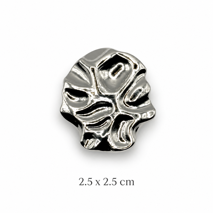 Sculptural Silver-Tone Button Cover Petit Détail Lebanon