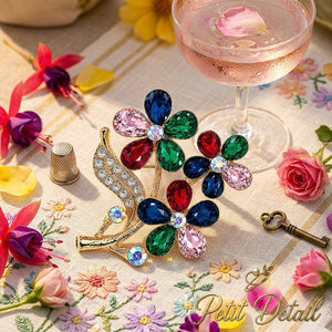 Crystal Daisy Bouquet Brooch Petit Détail Lebanon