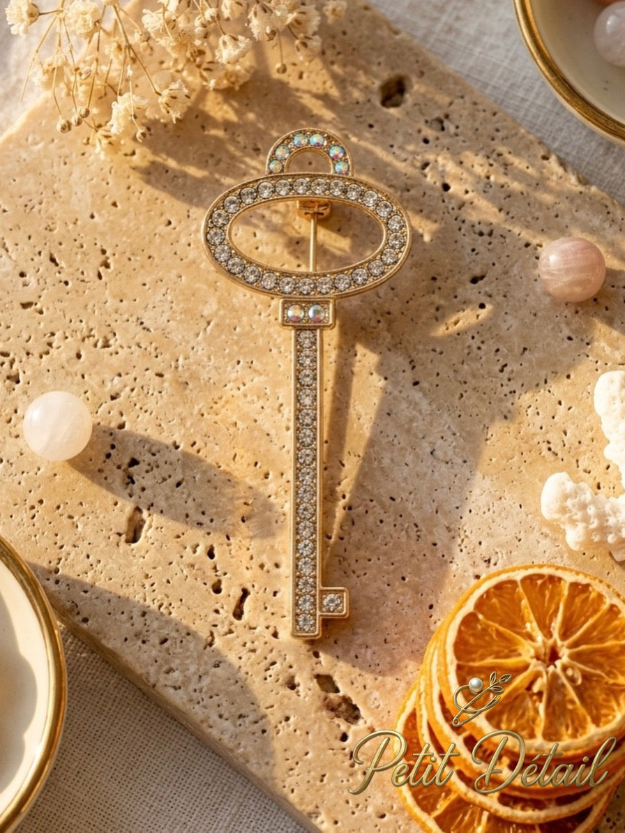 Crystal Key Brooch Petit Détail Lebanon