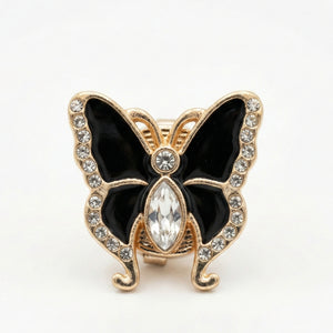 Butterfly Enamel & Crystal Button Covers | Sparkle Wing Button Clips