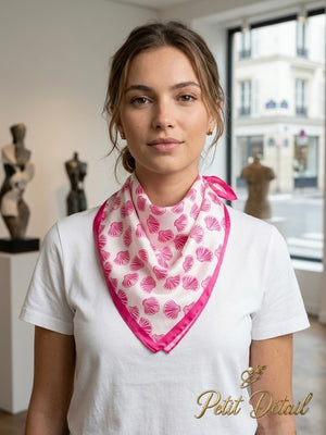 Pink Seashell Square Scarf Petit Détail Lebanon