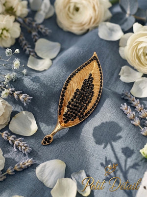 Leaf Crystal Brooch Petit Détail Lebanon