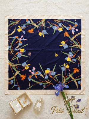 Midnight Floral Square Scarf Petit Détail Lebanon
