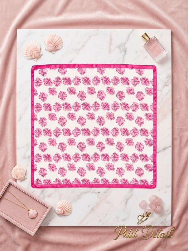 Pink Seashell Square Scarf Petit Détail Lebanon