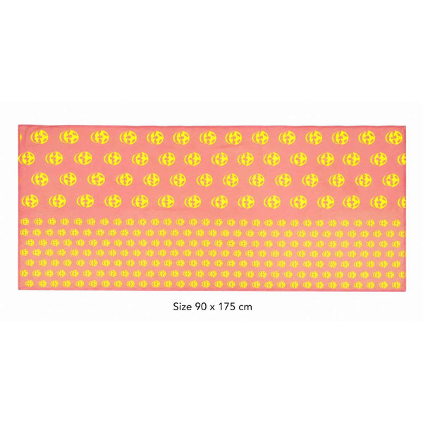 Pink & Yellow Mosaic Skull Beach Pareo – 90 × 175 cm