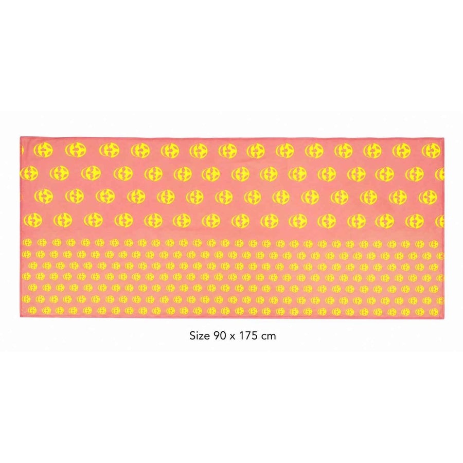 Pink & Yellow Mosaic Skull Beach Pareo – 90 × 175 cm
