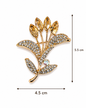 Crystal Tulip Bouquet Brooch Gold Petit Détail Lebanon