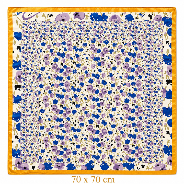 Violet Floral Square Scarf Petit Détail Lebanon