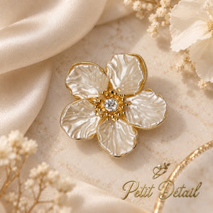 Ivory Crystal Flower Button Cover Petit Détail Lebanon