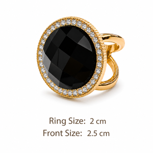 Black Crystal Scarf Ring Petit Détail Lebanon