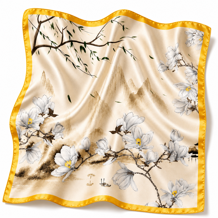 Magnolia Landscape Square Scarf Petit Détail Lebanon
