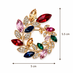 Crystal Laurel Wreath Brooch Multicolor Petit Détail Lebanon